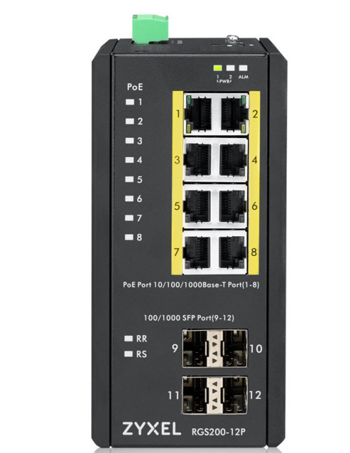 Switch 12 puertos industrial zyxel rgs200 - 12p - zz0101f