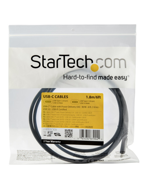 Cable usb tipo c startech 1.8m