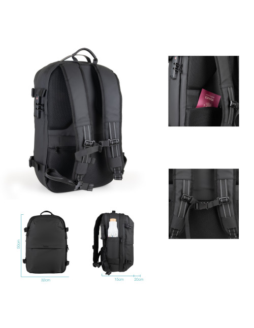 Mochila tooq tqbp - v101 - bk portatil 17 pulgadas negra