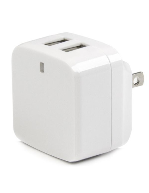 Cargador pared startech usb2pacwh 17w 2x