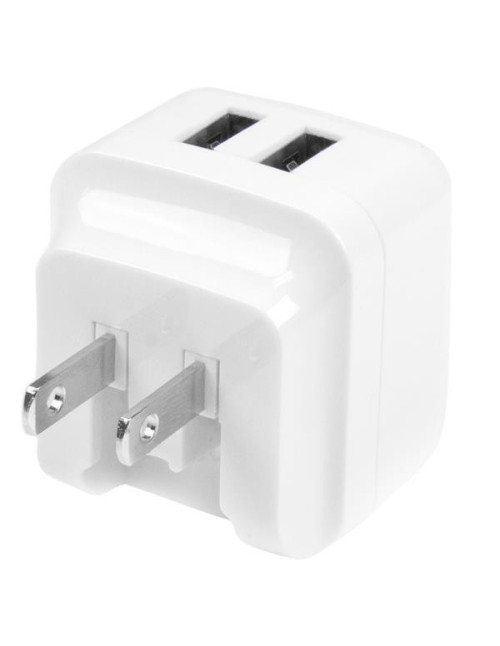 Cargador pared startech usb2pacwh 17w 2x