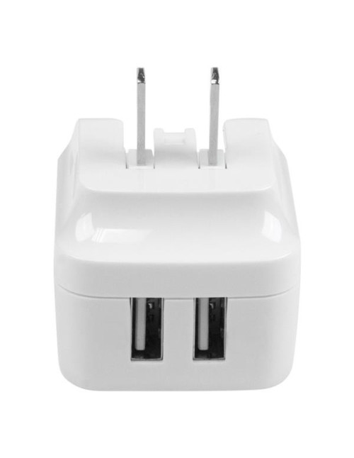 Cargador pared startech usb2pacwh 17w 2x