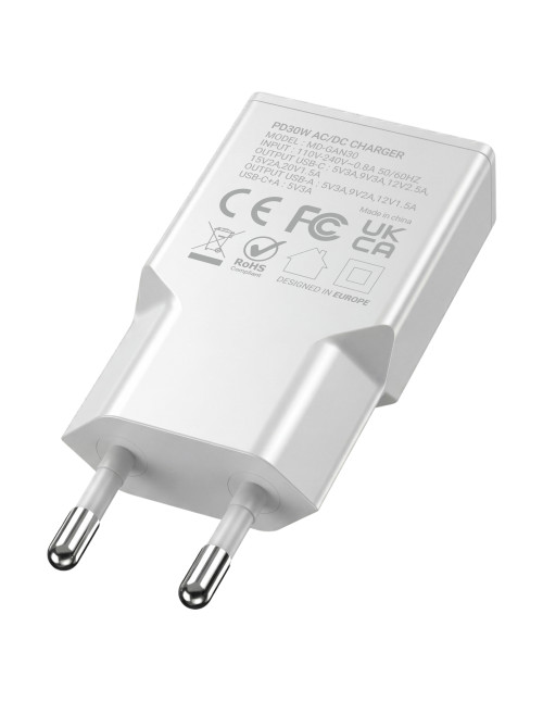 Cargador pared mars gaming md - gan30w 30w