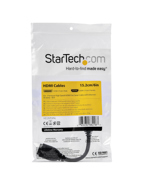 Cable hdmi 4k startech 0.15m macho - hembra