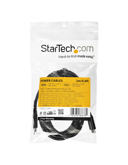 Cable usb tipo c startech 2m