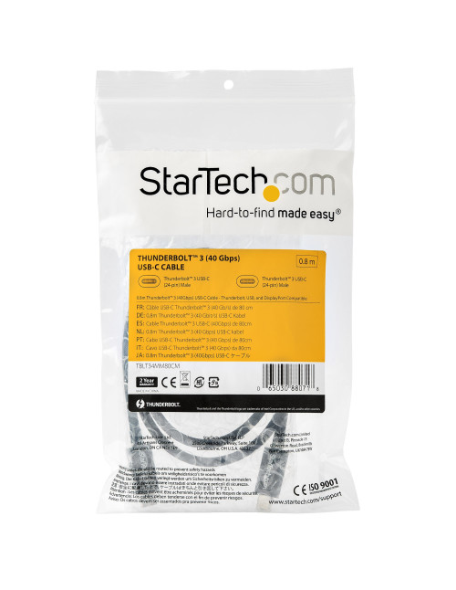 Cable usb tipo c startech 0.8m