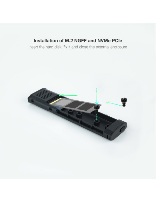 Caja externa tooq tqe - 2223g ssd m.2