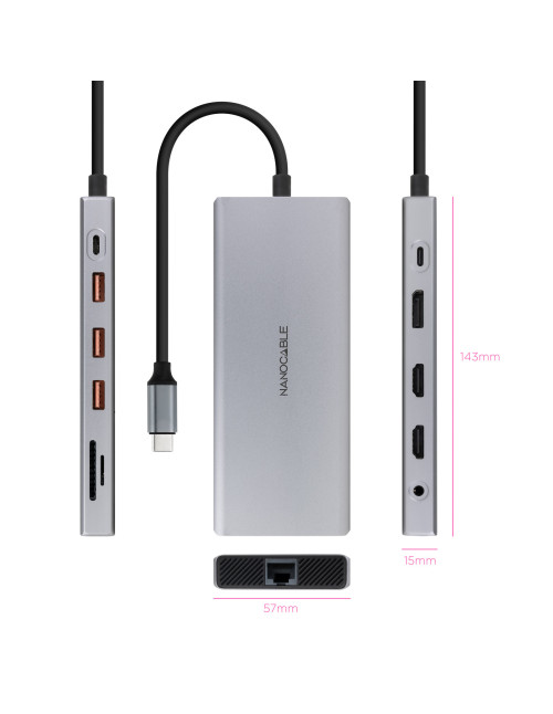 Hub nanocable usb - c 12 en 1