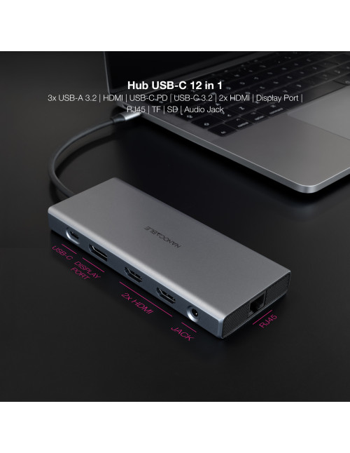 Hub nanocable usb - c 12 en 1