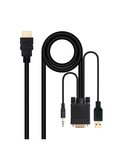 Cable conversor nanocable hdmi a vga+audio+usb