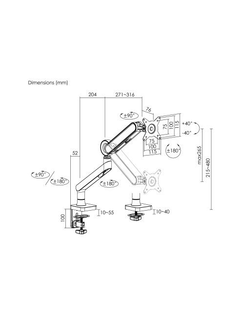 Soporte mesa equip vesa hasta 35 pulgadas