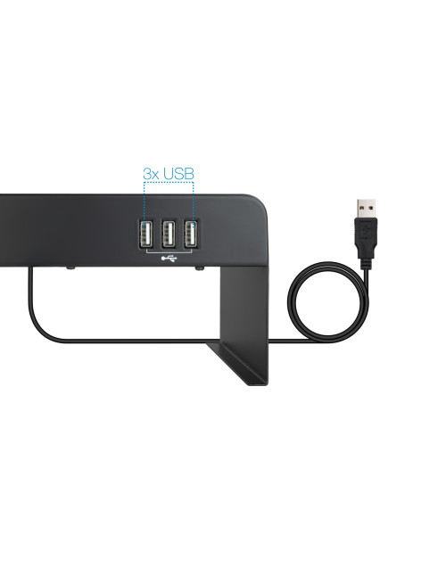 Elevador soporte monitor tooq metalico negro