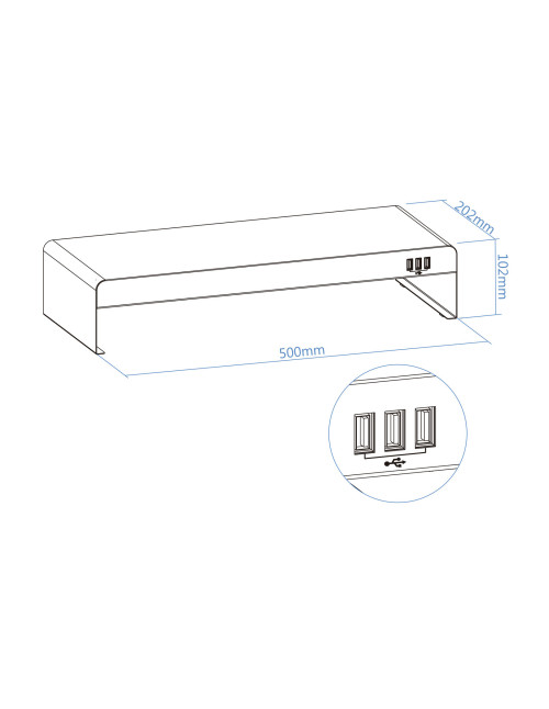 Elevador soporte monitor tooq metalico negro