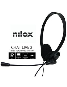 Auriculares nilox microfono control vol negro