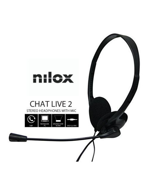 Auriculares nilox microfono control vol negro