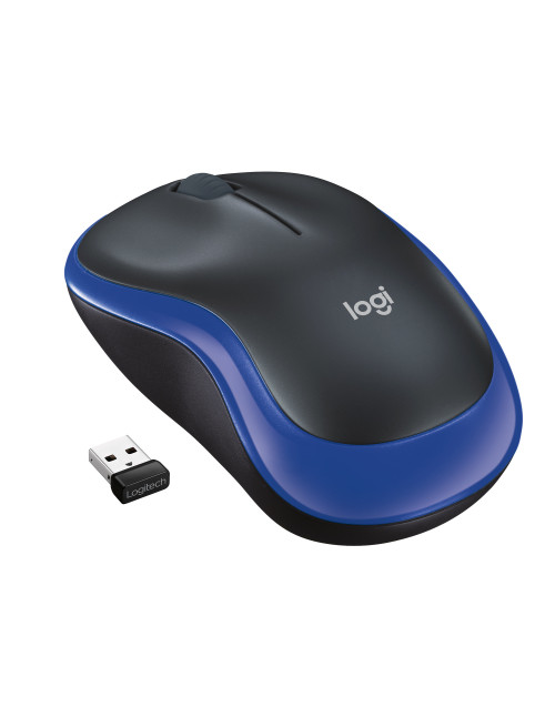 Mouse logitech wireless m185 optico azul