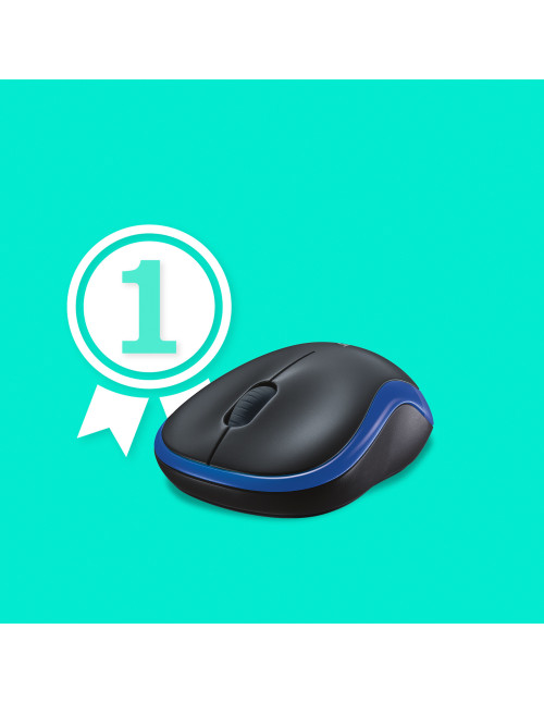 Mouse logitech wireless m185 optico azul