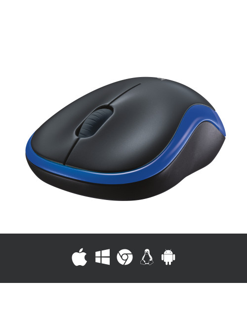 Mouse logitech wireless m185 optico azul