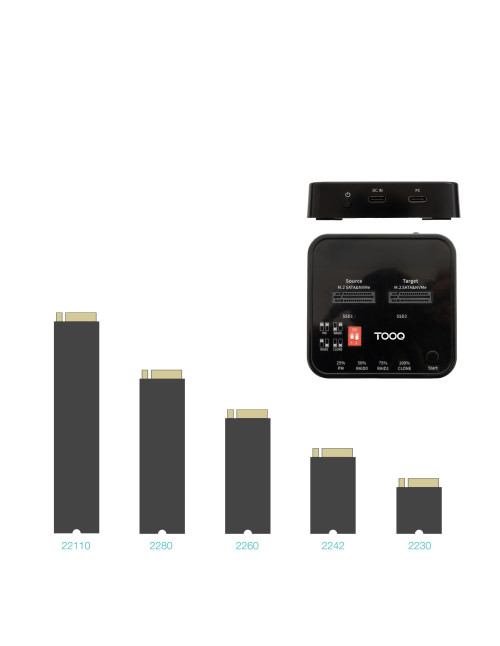 Duplicador disco duro ssd m.2 tooq