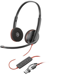 Auriculares poly blackwire 3220 estéreo usb - c