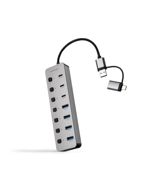 Hub nanocable usb - c a 4xusb - a+3usb - c+usb - c 5v