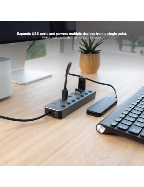 Hub nanocable usb - c a 4xusb - a+3usb - c+usb - c 5v