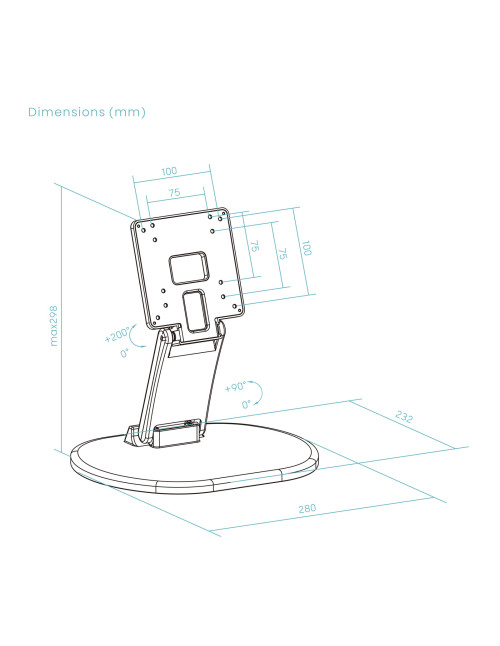 Soporte mesa tooq db1027tn - b sobremesa y