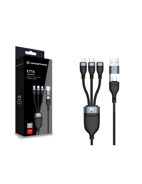 Cable usb 3in1 conceptronic 1.5m pd