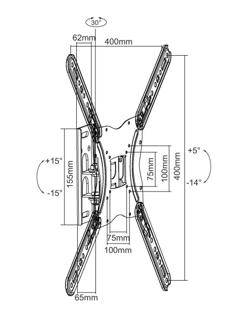 Soporte pared equip vesa hasta 55 pulgadas