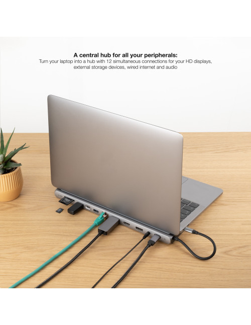 Doking nanocable 3xusb - a+usb - c+pd+2xhdmi+dp+rj45+sd