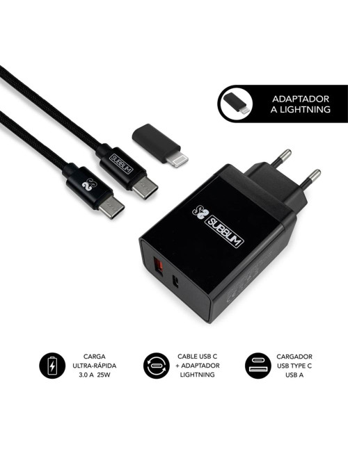 Cargador subblim 25w usb tipo a