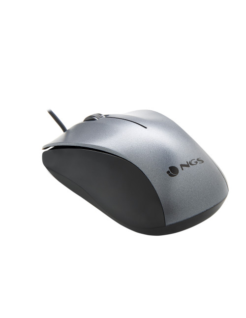 Ratón optico ngs wired crew gris