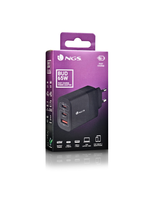 Cargador pared ngs bud 65w 2x