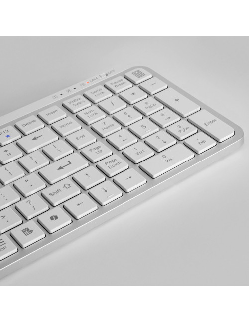 Teclado mars gaming mksilenkeyswes inalambrico blanco