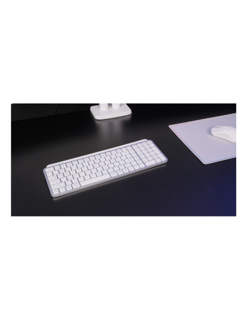 Teclado mars gaming mksilenkeyswes inalambrico blanco
