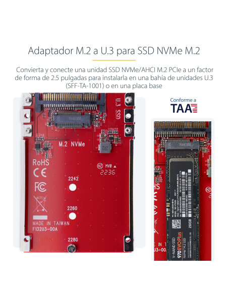 Adaptador m.2 a 2.5 pulgadas startech 1m25 - u3 - m2 - adapter