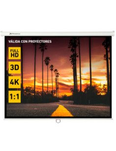 Pantalla manual videoproyector pared y techo