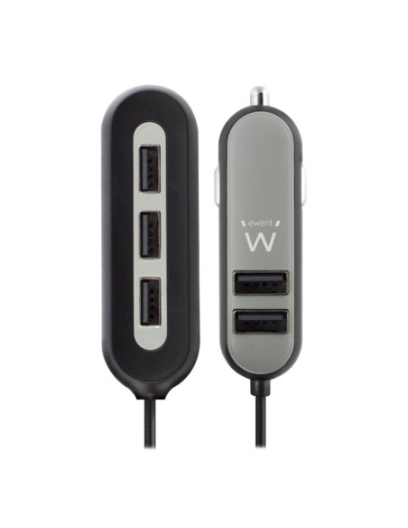Cargador usb ewent coche 5 puertos