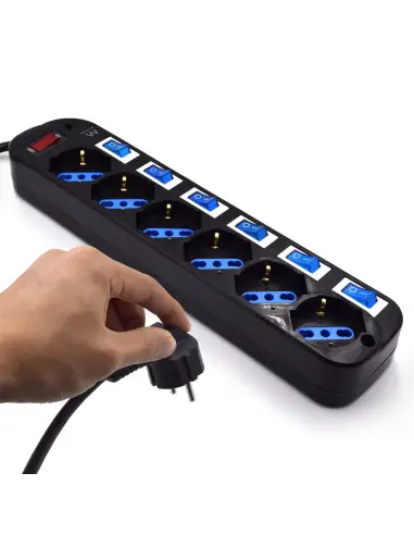 Regleta ewent 6 tomas shucko interruptor