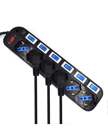 Regleta ewent 6 tomas shucko interruptor