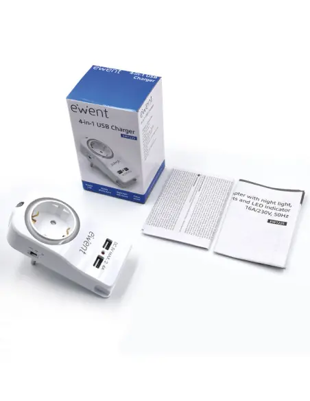 Cargador ewent usb 4 en 1