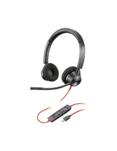 Auriculares poly blackwire 3320 stereo negro