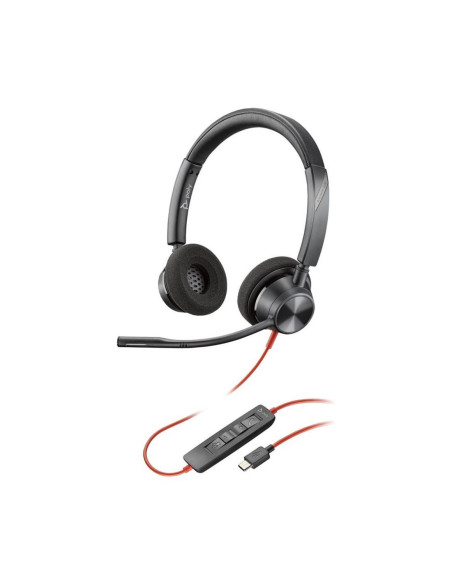 Auriculares poly blackwire 3320 stereo negro