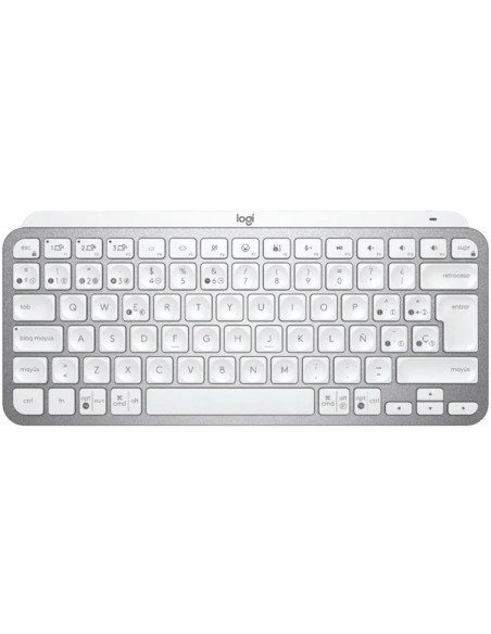 Teclado logitech mx keys gris palido