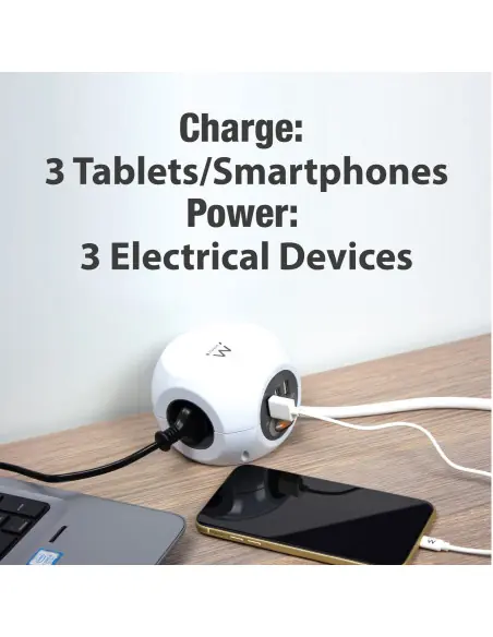 Regleta cubica ewent ew3939 3 tomas