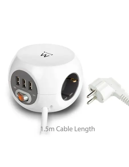 Regleta cubica ewent ew3939 3 tomas