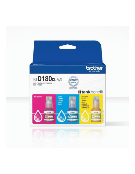 Multipack botella tinta brother btd180clval rgb