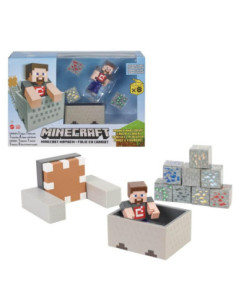Figura mattel minecraft vagoneta explosiva lanza