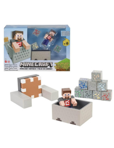 Figura mattel minecraft vagoneta explosiva lanza