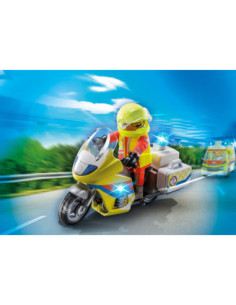 Playmobil moto emergencias con luz intermiente